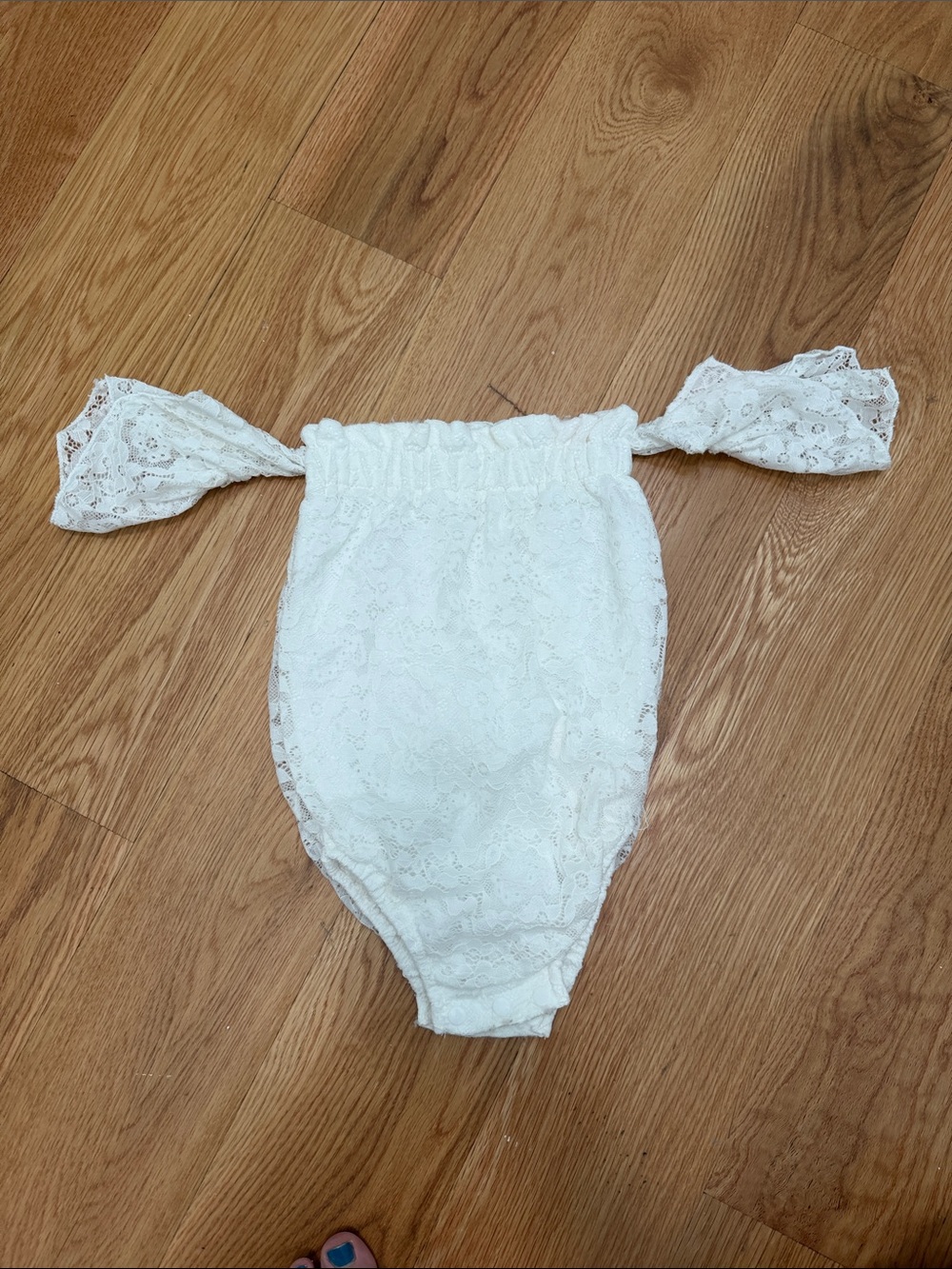 White Lace Off-Shoulder Bodysuit